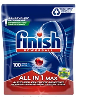 Finish All in 1 Max Grease Fighter Vaatwastabletten - 100 Stuks - Verwijdert Hardnekkige Vlekken