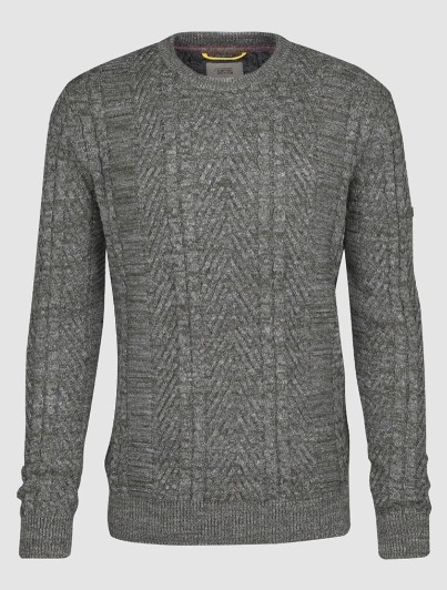 Trui ronde hals dark olive