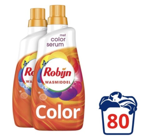 Robijn Klein & Krachtig Color Vloeibaar Wasmiddel - 2 x 40 wasbeurten - Voordeelverpakking