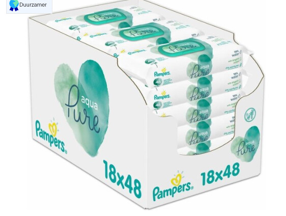 Pampers Aqua Pure Billendoekjes - 864 stuks