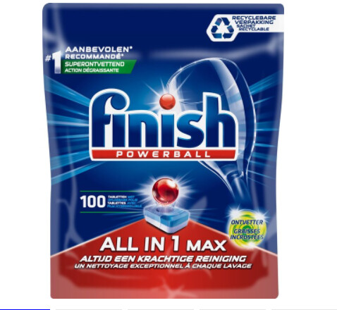 Finish All in 1 Max Ontvetter Vaatwastabletten - Kwartaal Pak - 100 Stuks