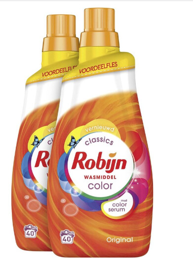 Robijn Klein & Krachtig Color Vloeibaar Wasmiddel - 2 x 40 wasbeurten - Voordeelverpakking