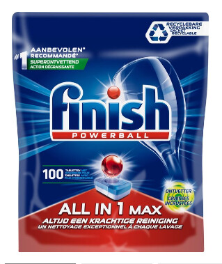Finish All in 1 Max Ontvetter Vaatwastabletten - Kwartaal Pak - 100 Stuks