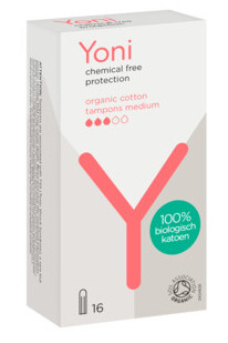Yoni Biologisch Katoenen Tampons Medium 16 stuks