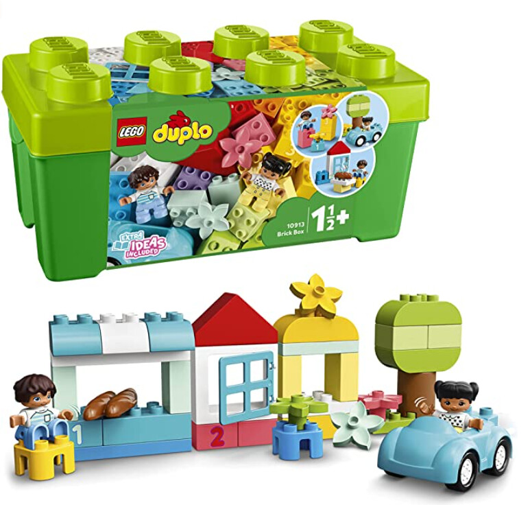LEGO DUPLO Classic Opbergdoos 10913 eerste LEGO set met opbergdoos, geweldig leerzaam speelgoed voor peuters vanaf 18 maanden (65 onderdelen)