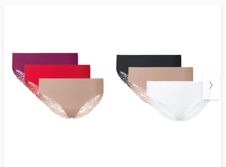 ESMARA® Set van 3 naadloze slips met kant