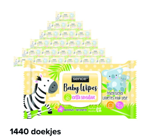 24x Sence Baby Billendoekjes Extra Sensitive 60 stuks