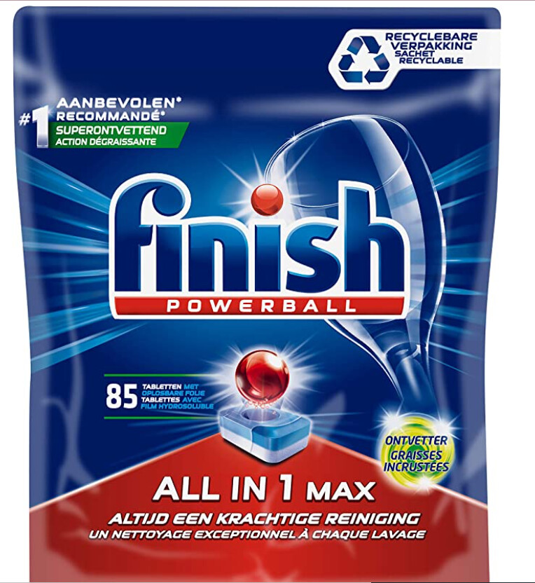 Finish All in 1 Max Grease Fighter Vaatwastabletten - 85 Stuks - Voor een Verbazingwekkend Schone Glans