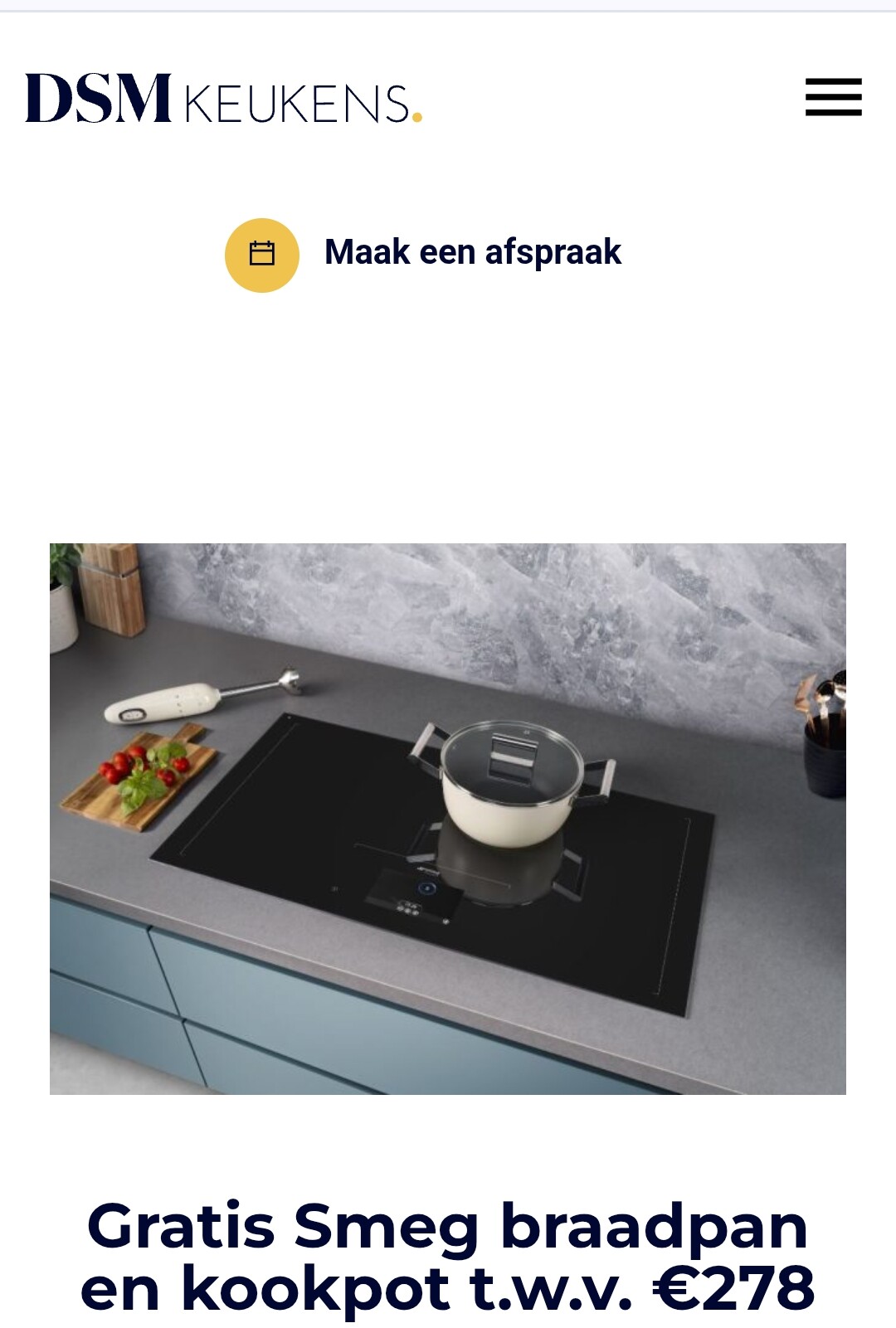DSM Gratis Smeg braadpan en kookpot