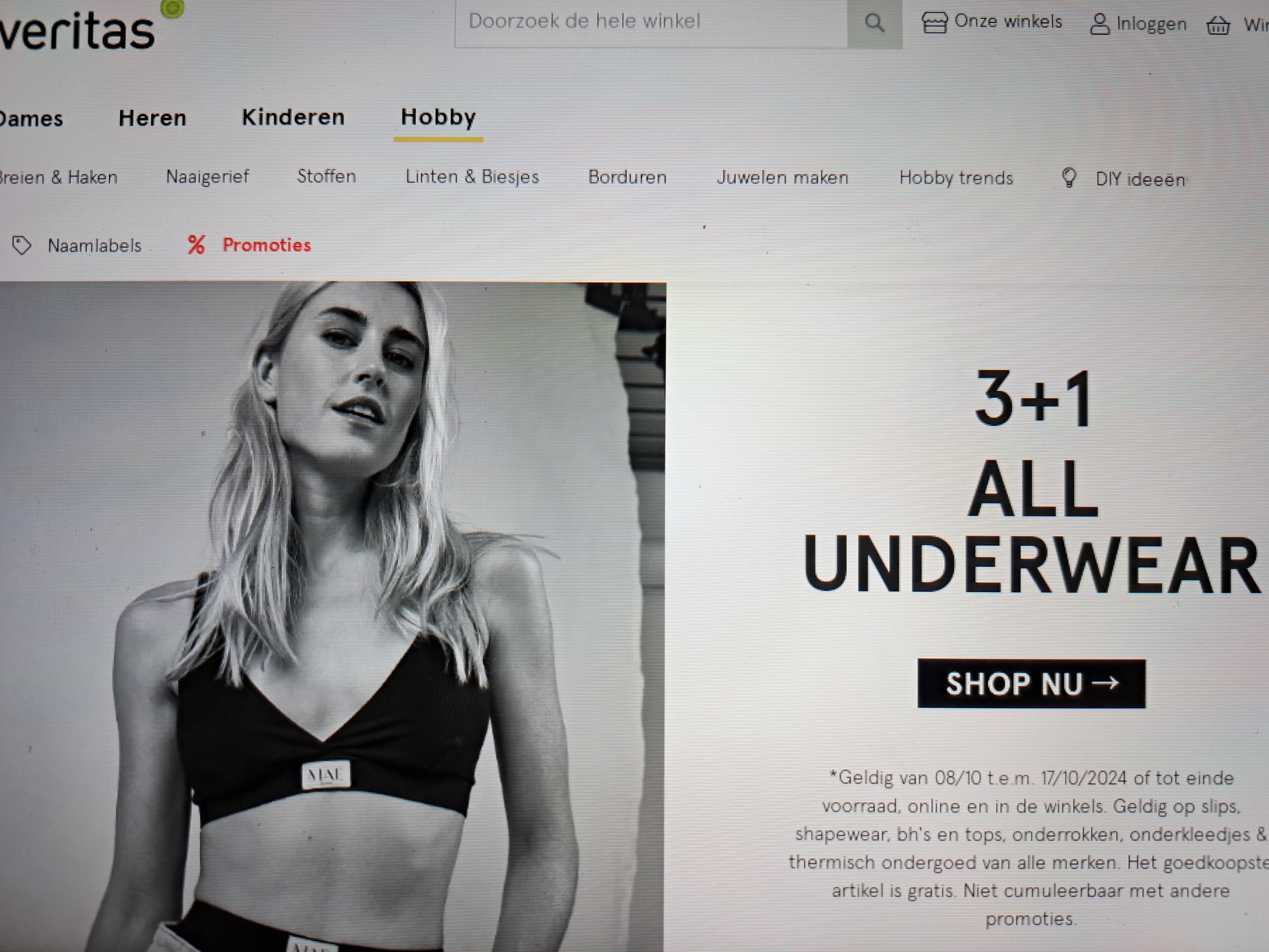 3+1 op al het ondergoed bij veritas