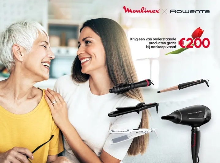 Gratis Moederdagcadeau bij aankoop van €200 bij Moulinex