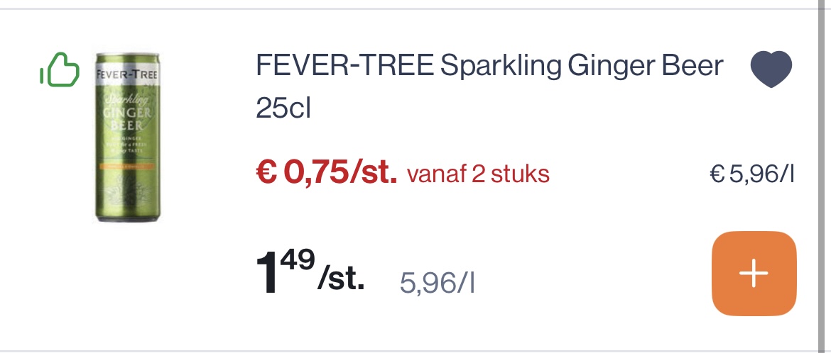 Gimber en fever tree in blik -50% reactie Albert Heijn
