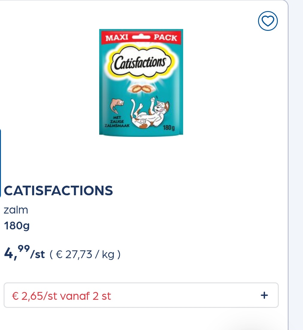 Catisfactions goedkoper