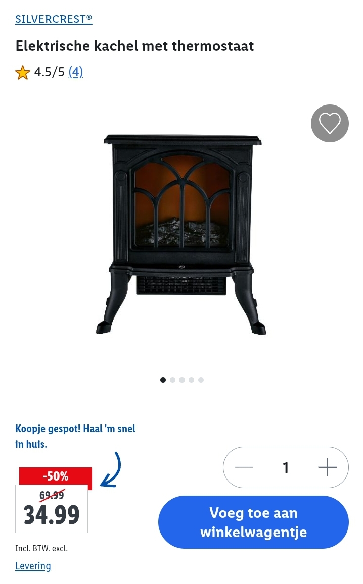 SILVERCREST® Elektrische kachel met thermostaat