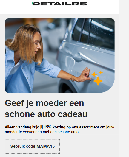 Detailrs; 15% korting op alles