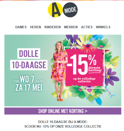 A-Mode: -15% op de volledige collectie