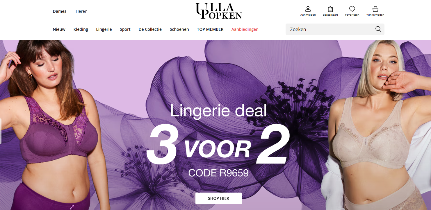 Ulla popken: 3 voor 2 op lingerie