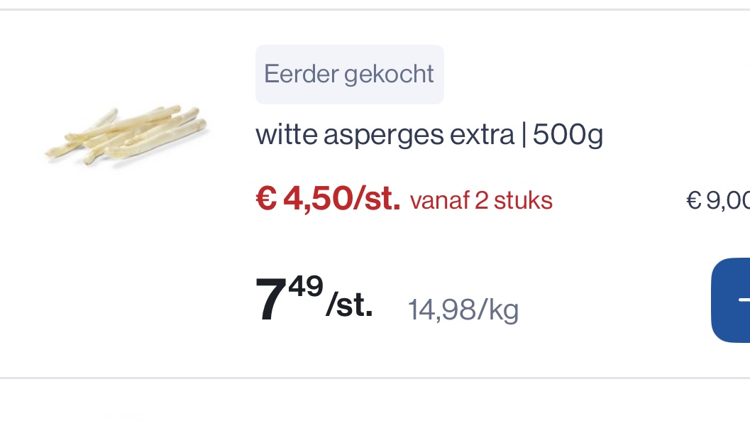 Witte asperges extra 500 gram -40%
