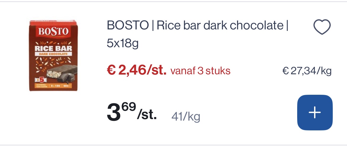 Bosto rijstbar 5x18 gram -33,34%