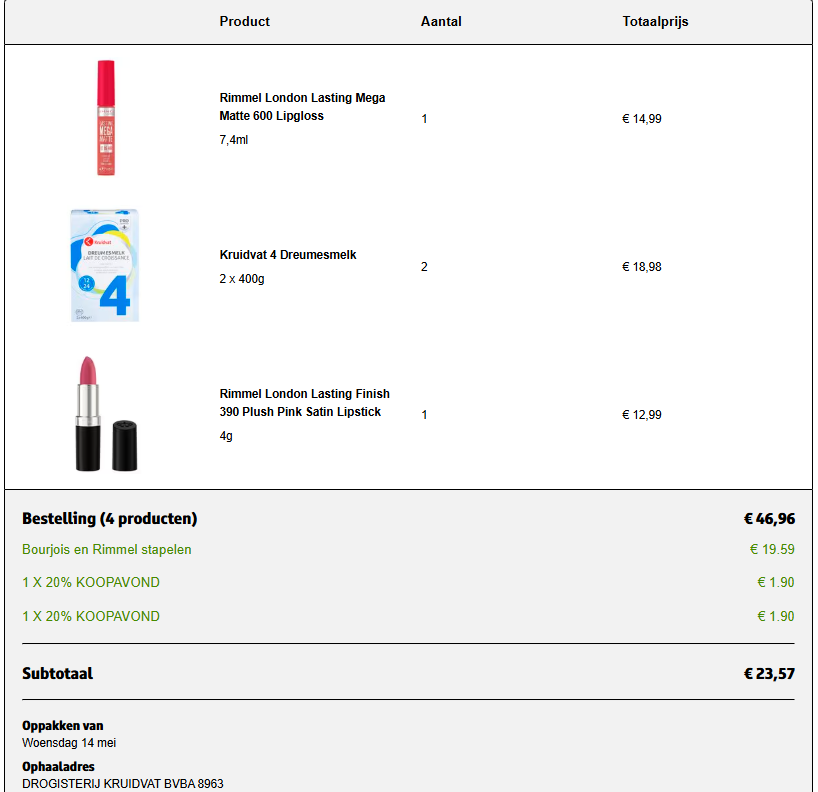 -50% bij Kruidvat ✨ Rimmel London & Baby melkpoeder