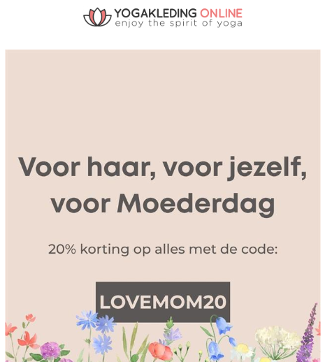 20% korting bij yogakleding online
