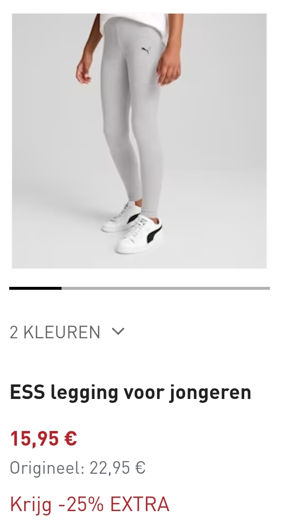 25% extra korting op selectie bij Puma