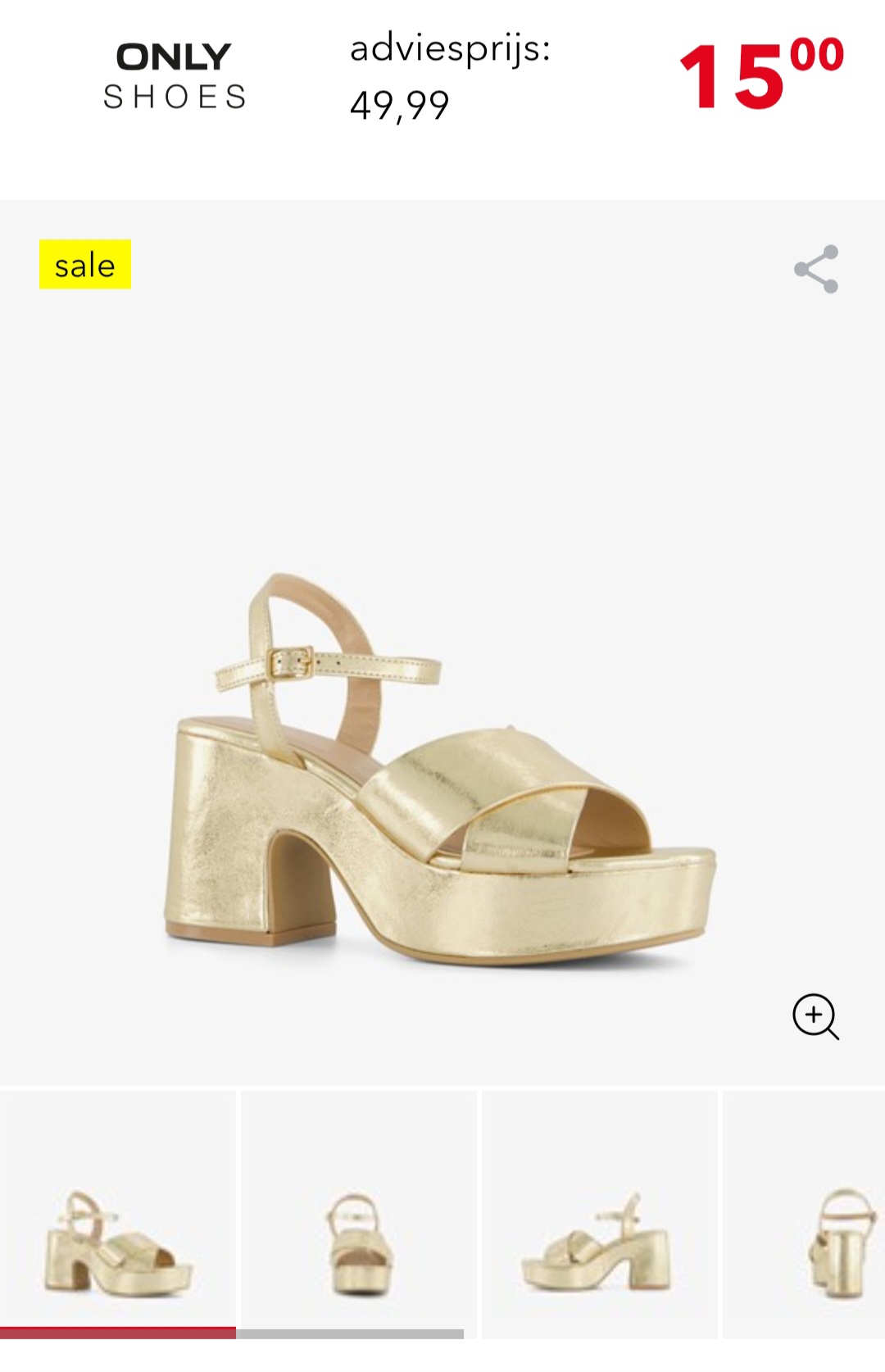 Only shoes dames sandalen met hak goud bij scapino.nl