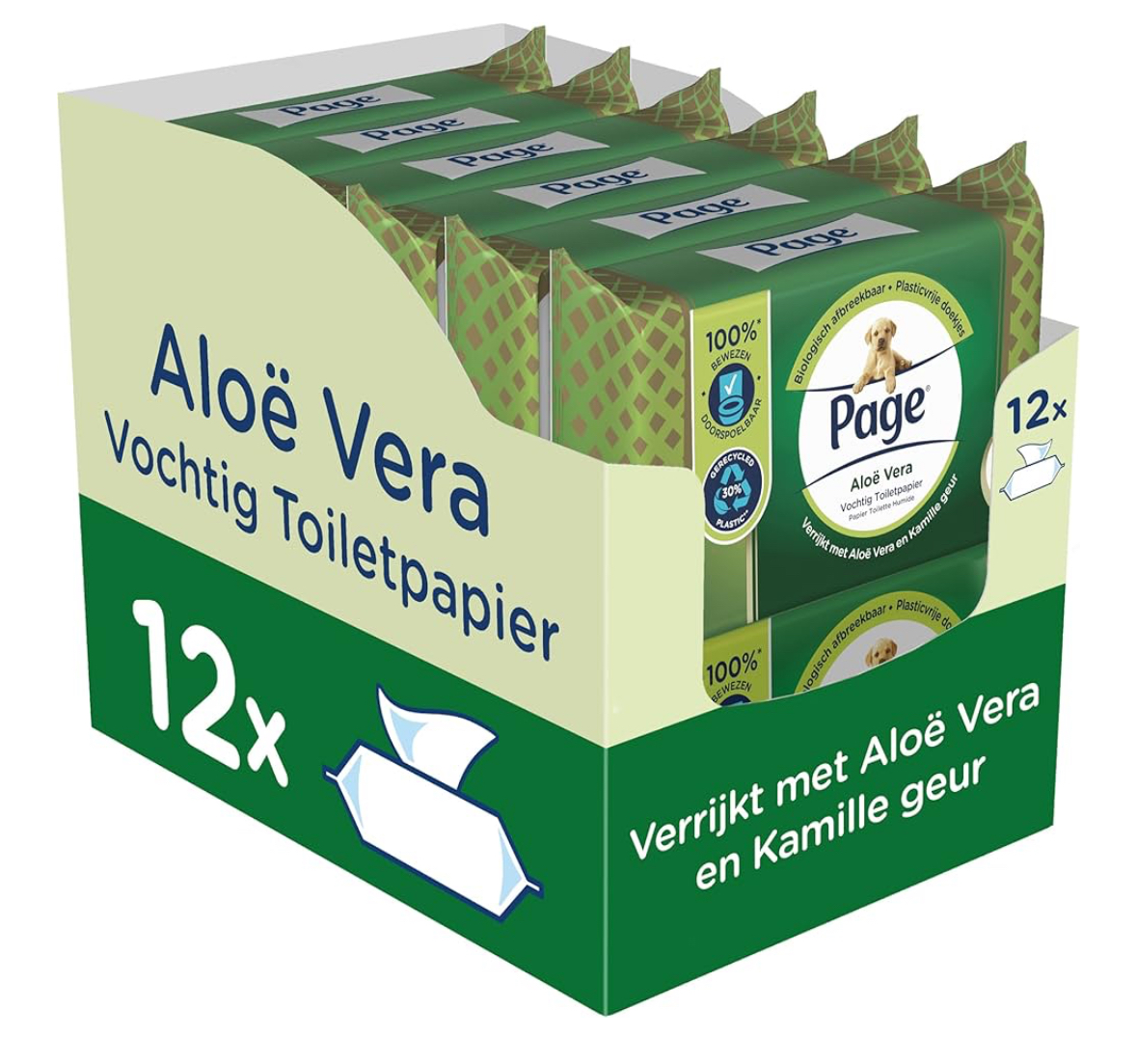 Page vochtig toiletpapier