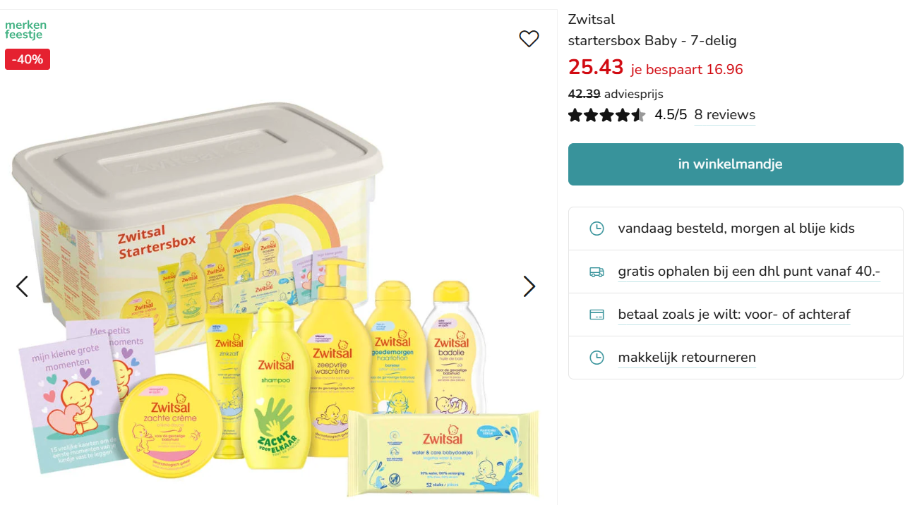 -40% 👶 Zwitsal startersbox