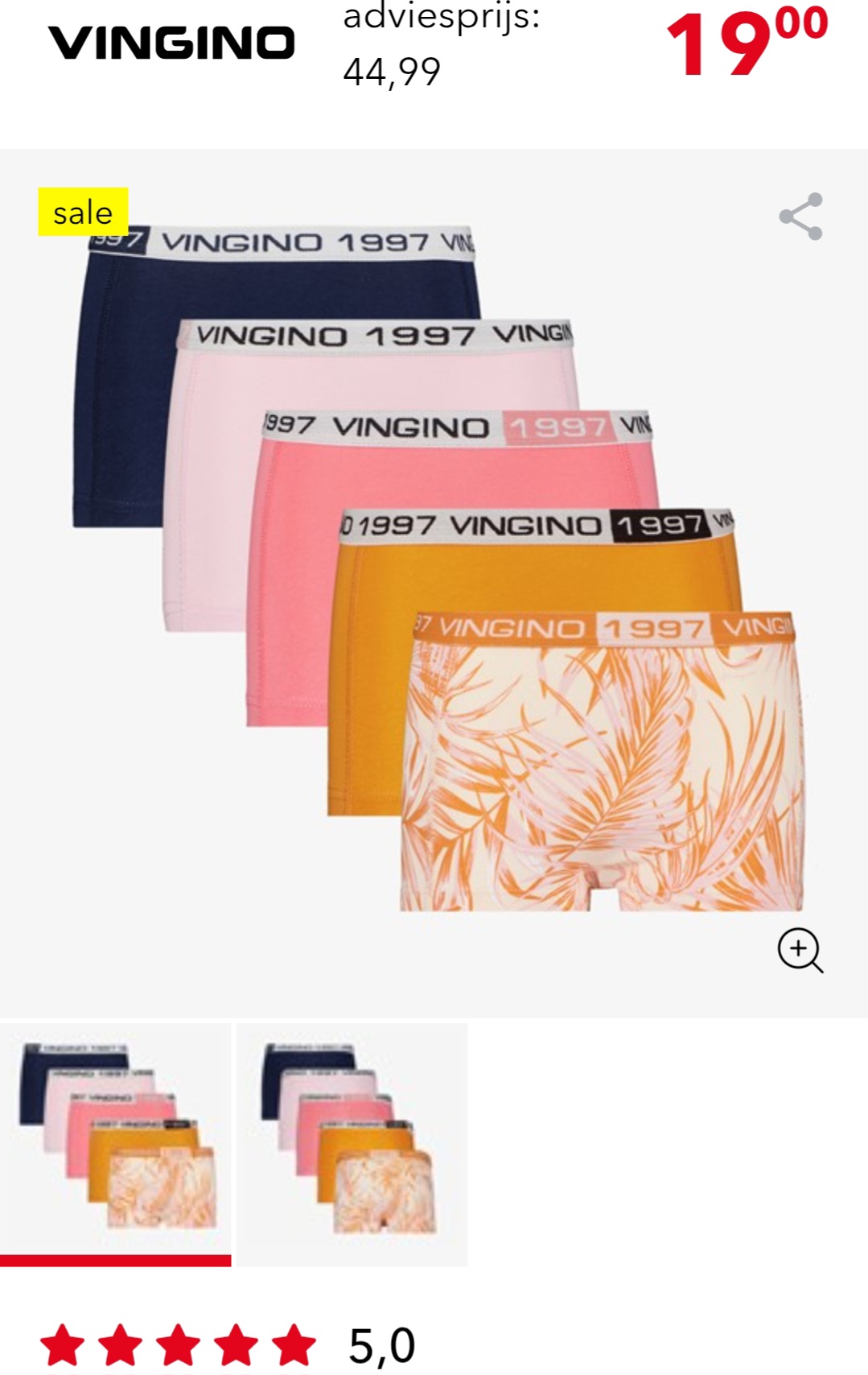 Vingino meisjes boxershorts 5 stuks bij scapino.nl