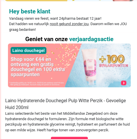 24pharma: gratis douchegel en extra punten