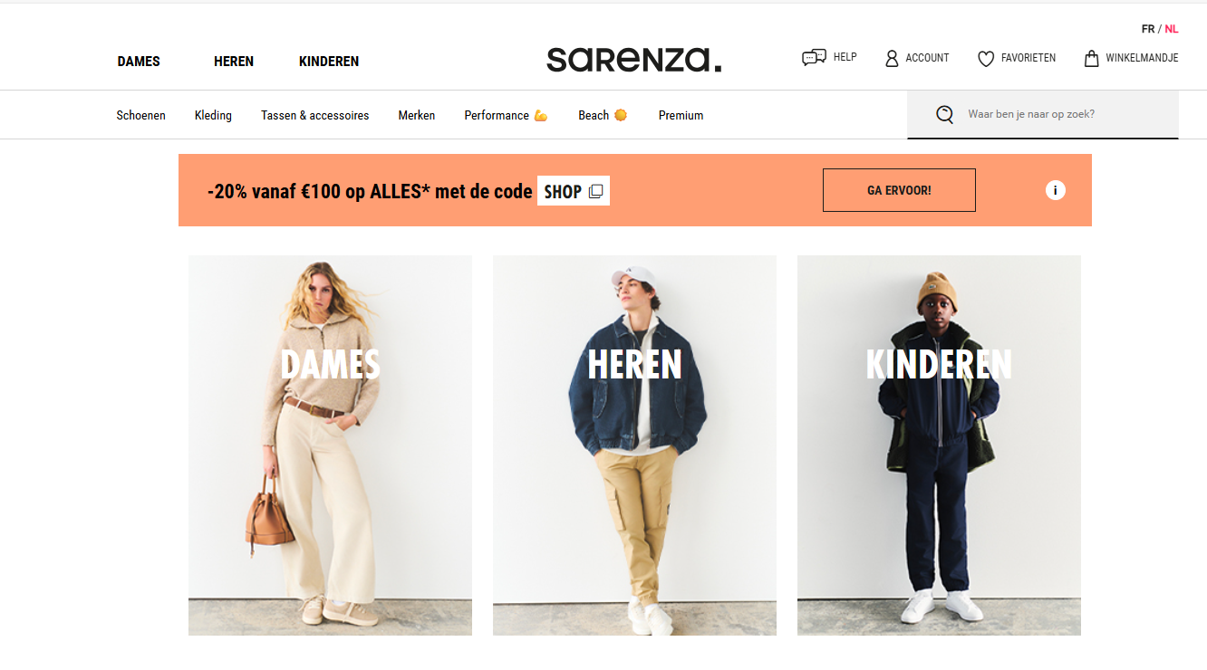 Sarenza: 20% korting