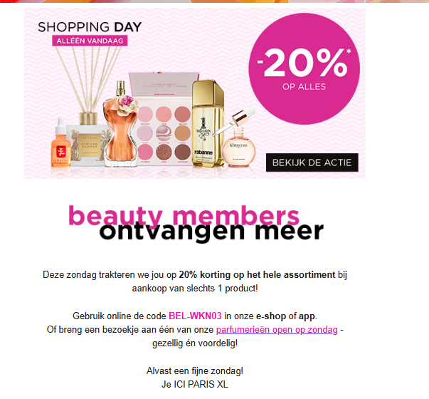 Ici Paris XL: 20% korting op het hele assortiment