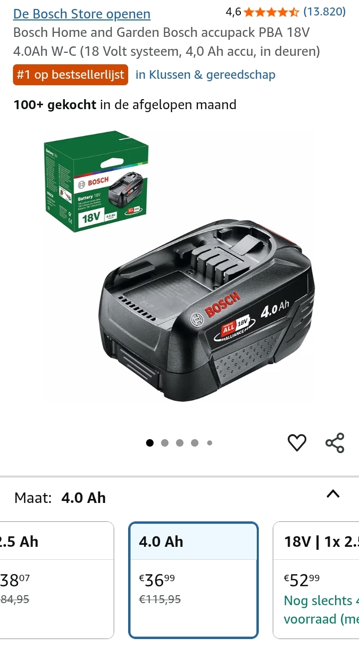 Bosch 18V Li-Ion accu 4,0 A h