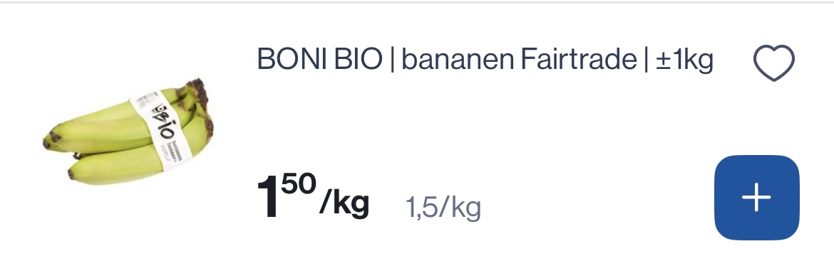 Boni bio bananen fairtrade +-1 kg -33%