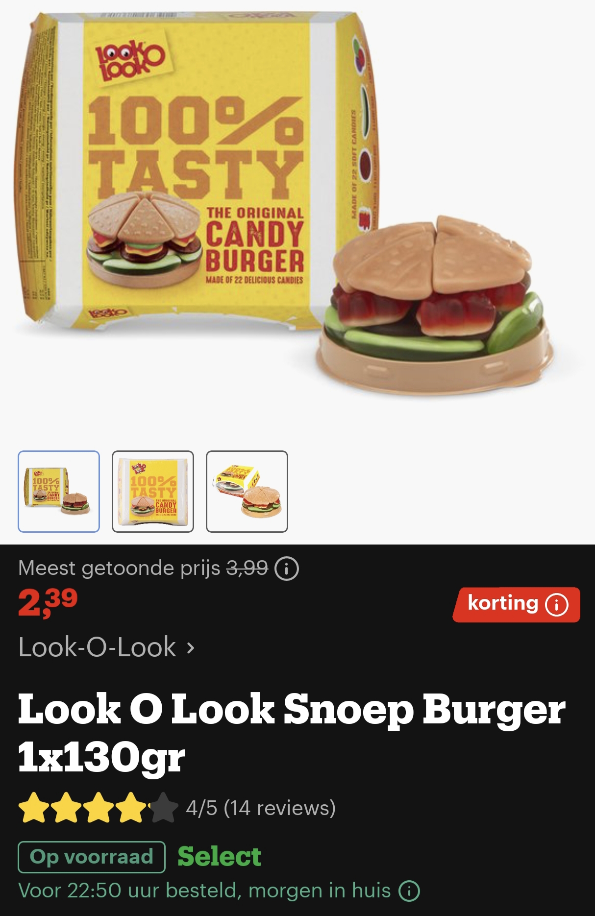 Look o look snoepburger 1x 130 gr