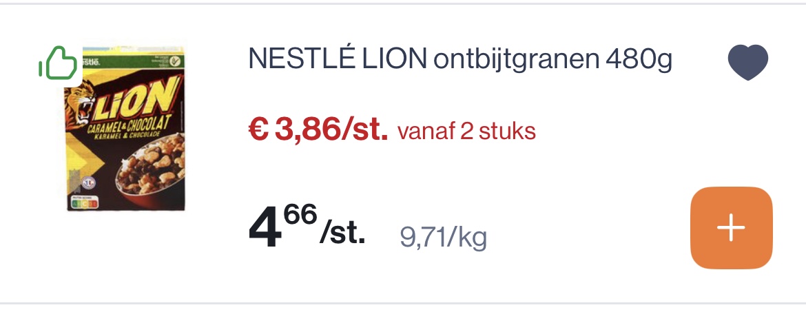 Nestlé Lion ontbijtgranen 480 gram -25%