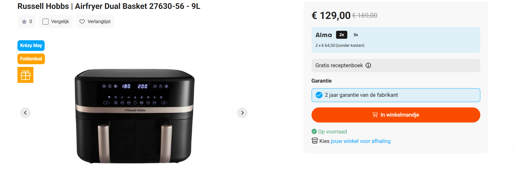 Russell Hobbs | Airfryer Dual Basket bij Krefel