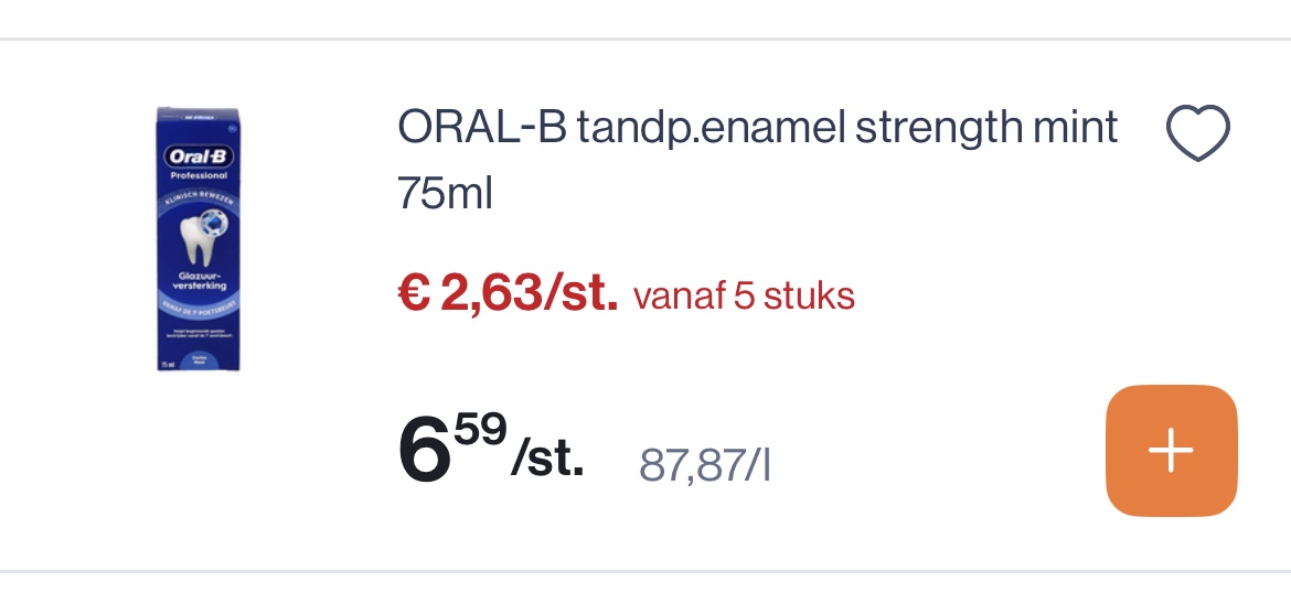 Oral B tandpasta -60%