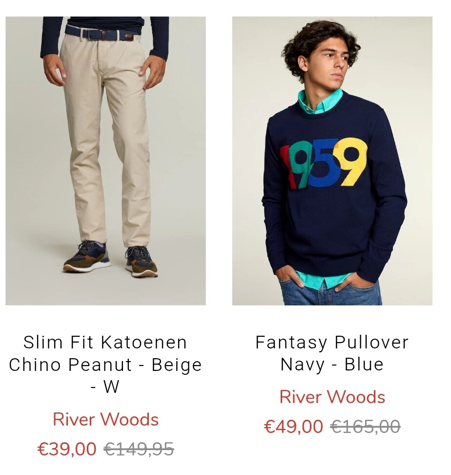 Tot 80% korting op river woods kleding