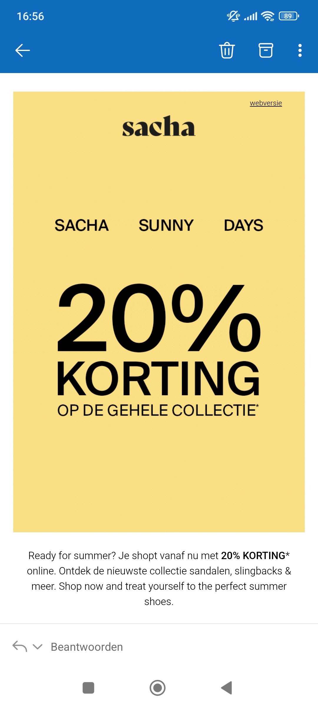 Sacha: 20% korting