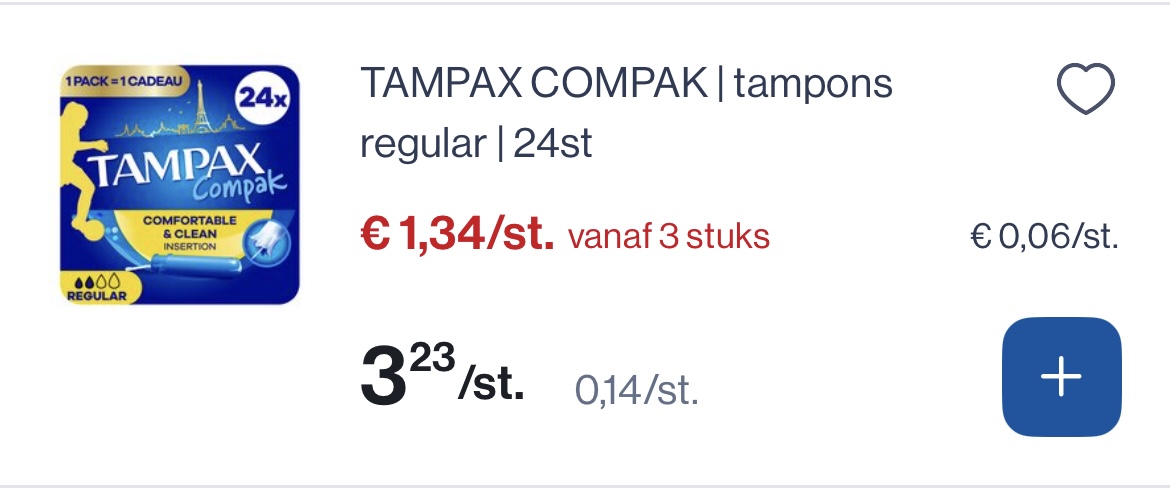 Tampax compak tampons regular 24 st -58%