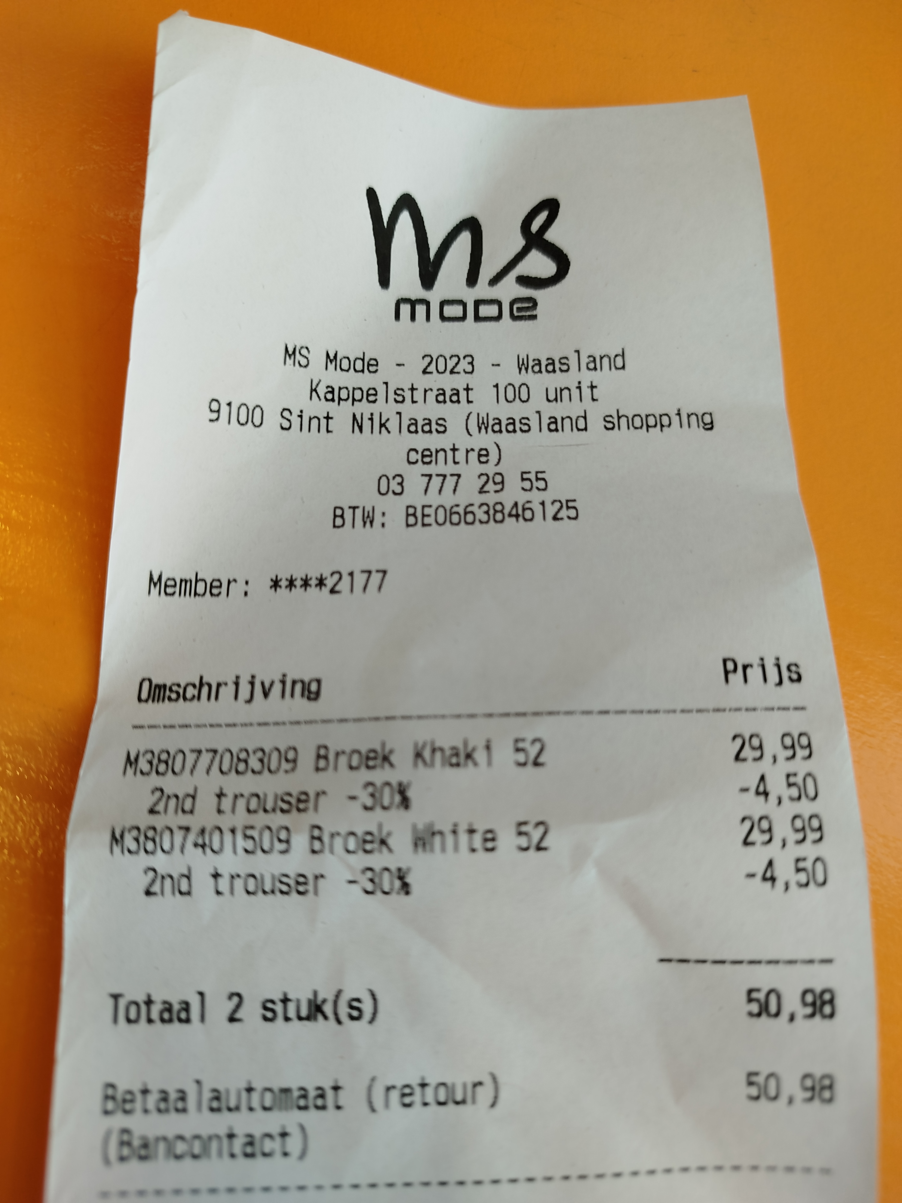 €9 korting ms mode 2e broek aan -30%