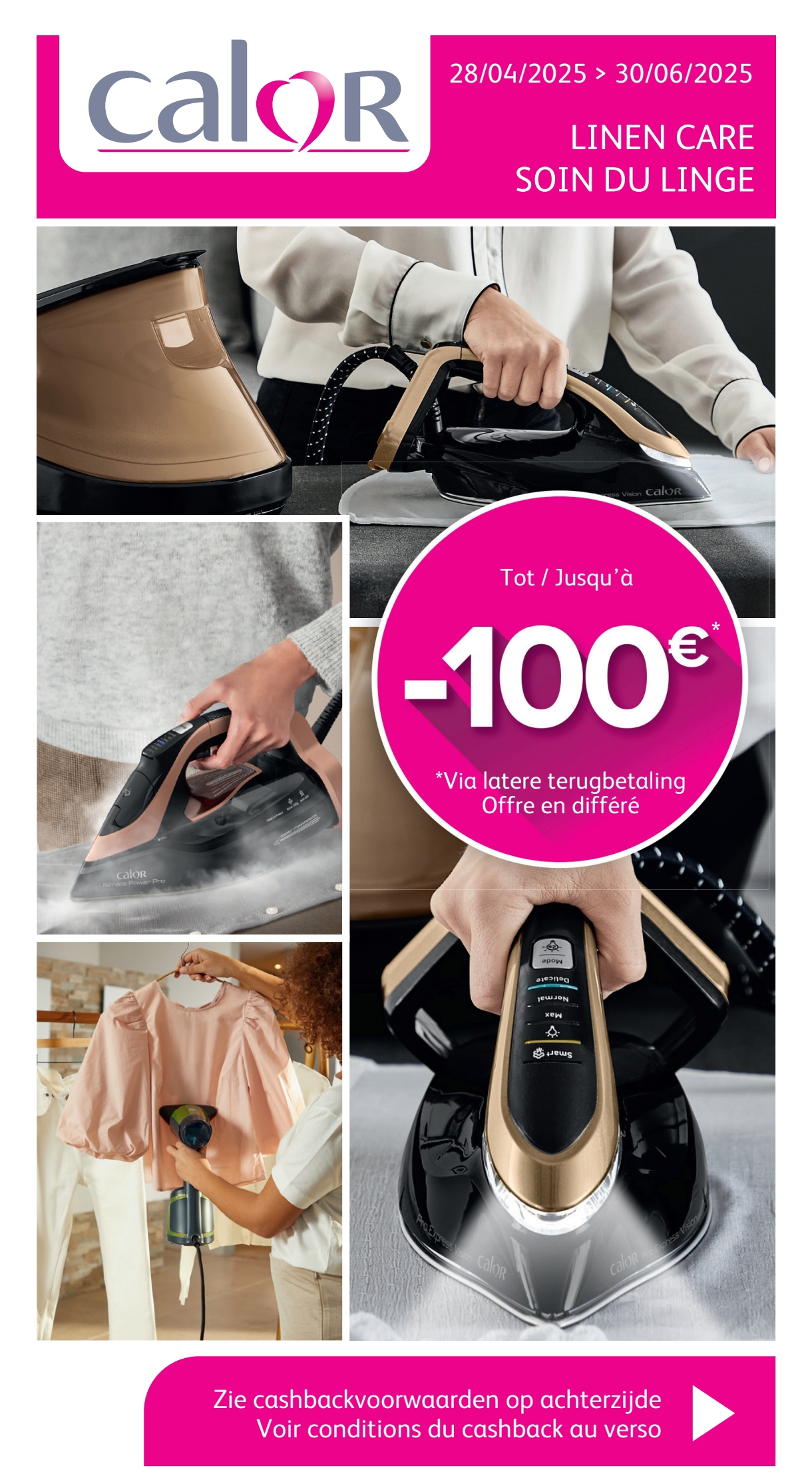 Tot 100€ cashback op Calor