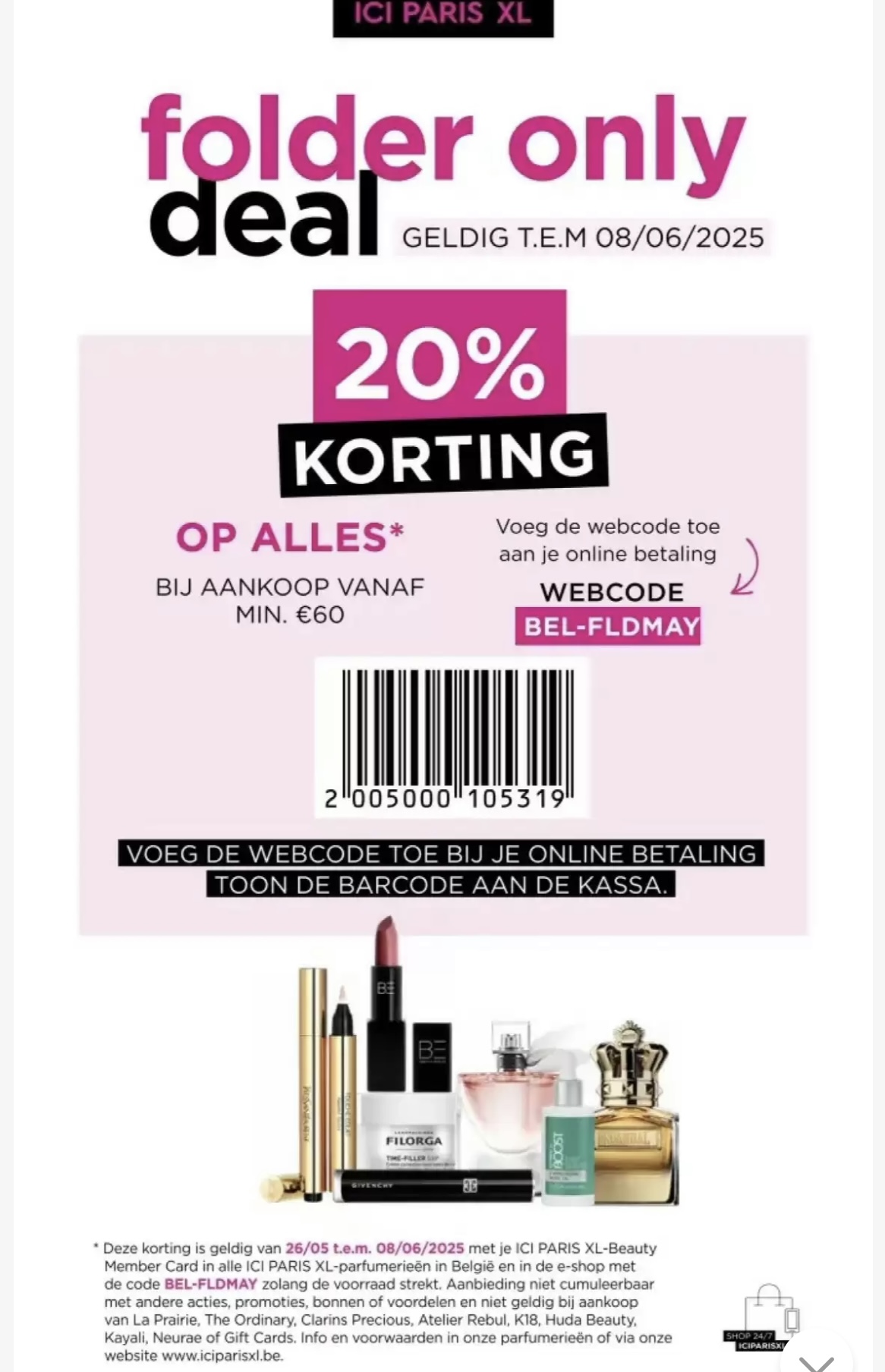 ICI PARIS kortingscode -20% op alles vanaf 60€