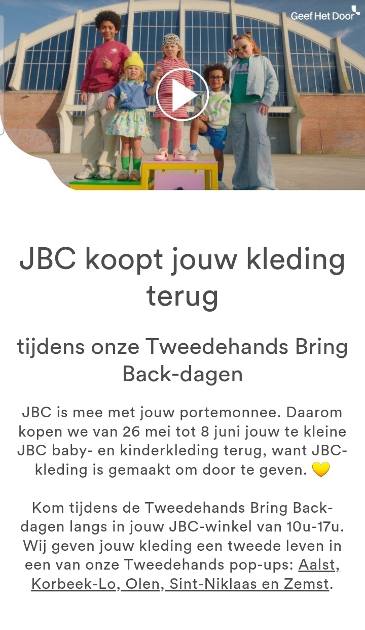 JBC Tweedehands Bring Back-dagen
