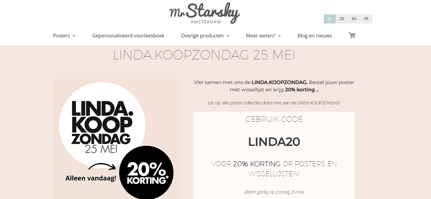 MrStarsky: 20% korting op posters en wissellijsten