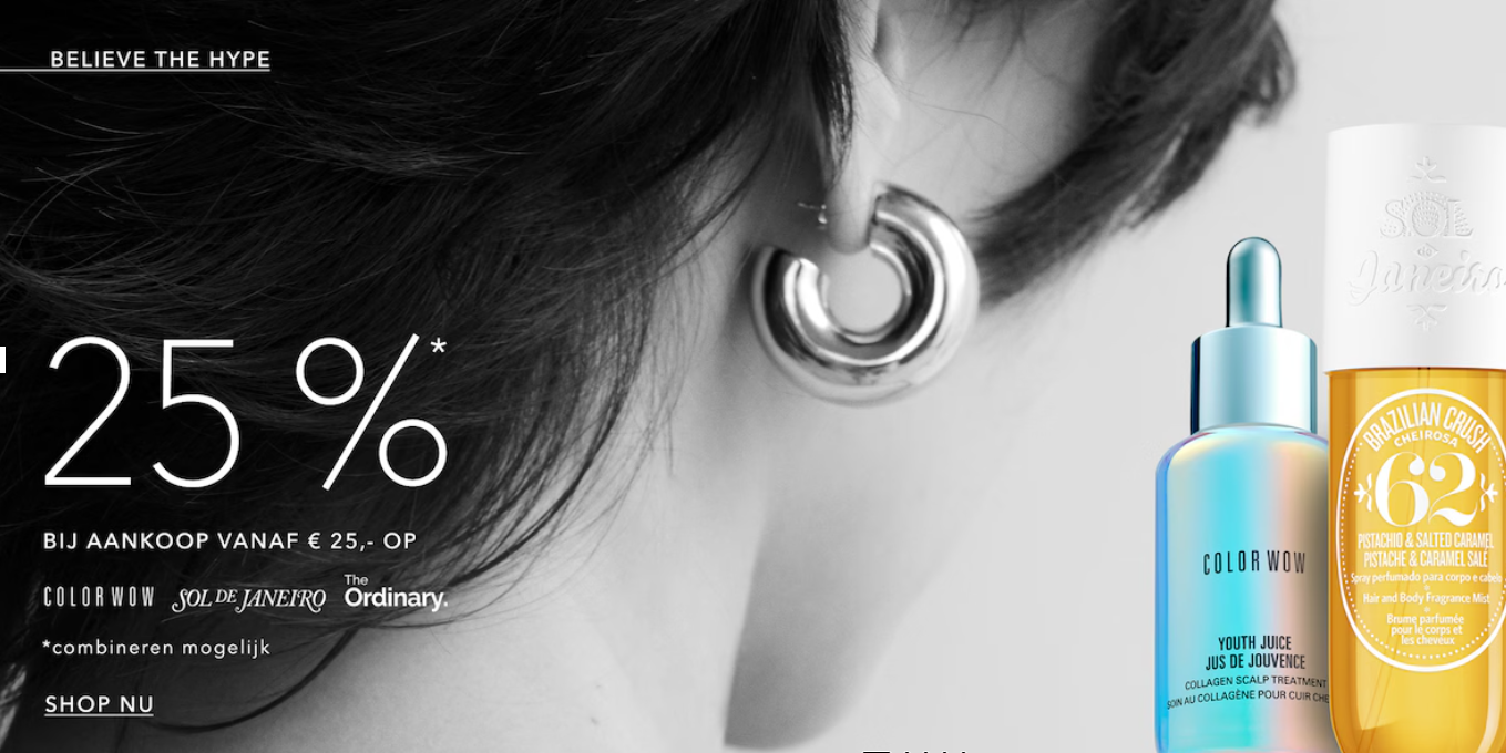 Snel zijn bij Douglas: 25% korting op alles van Sol de Janeiro, E.L.F. Cosmetics en Color Wow