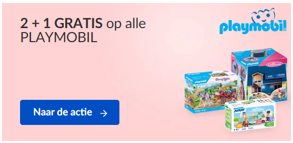 2 + 1 Gratis op alle Playmobil bij Dreamland