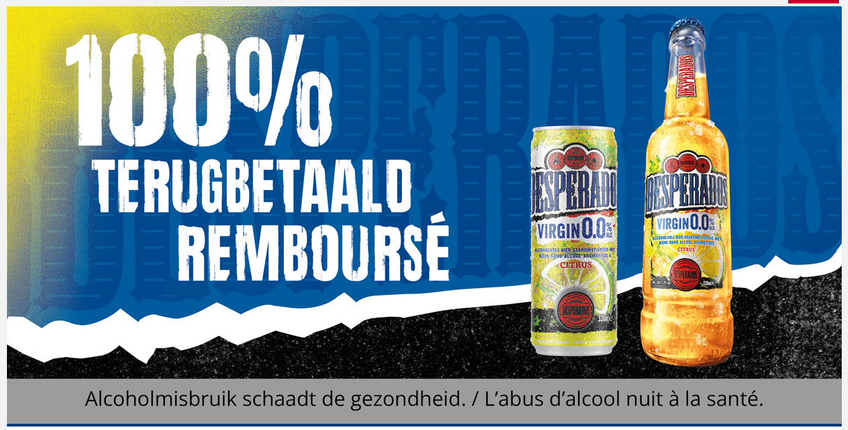 Desperados Virgin 00 100% terugbetaald 🍺